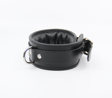 Load image into Gallery viewer, Padded Leather Collar with Lockable Buckle - Black