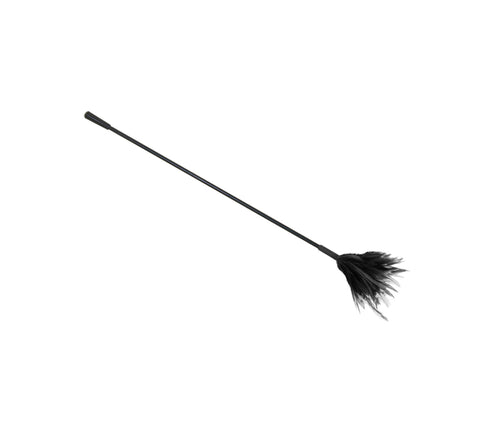Love in Leather - Feather Tickler with Crop End - Black