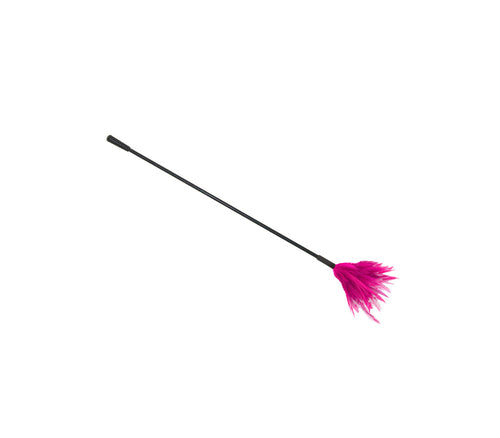 Love in Leather - Feather Tickler with Crop End - Pink