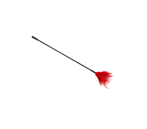 Love in Leather - Feather Tickler with Crop End - Red
