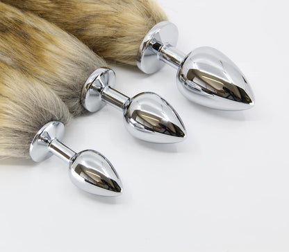 Fox Tail Metal Butt-Plug - Brown