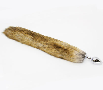 Fox Tail Metal Butt-Plug - Brown
