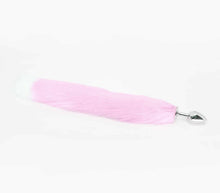 Load image into Gallery viewer, Love In Leather - Fox Tail Metal Butt-Plug - Pink &amp; White