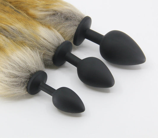 Fox Tail Silicone Butt-Plug - Brown - divasdenau