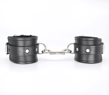 Sheepskin Lined Leather Cuffs - divasdenau