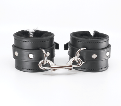 Sheepskin Lined Leather Cuffs - divasdenau