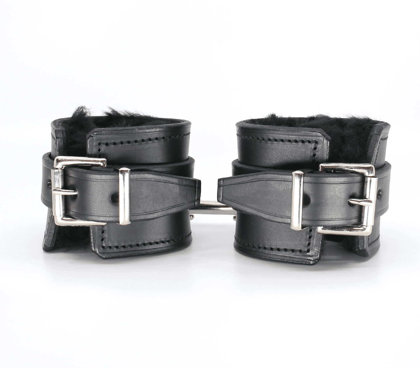 Sheepskin Lined Leather Cuffs - divasdenau