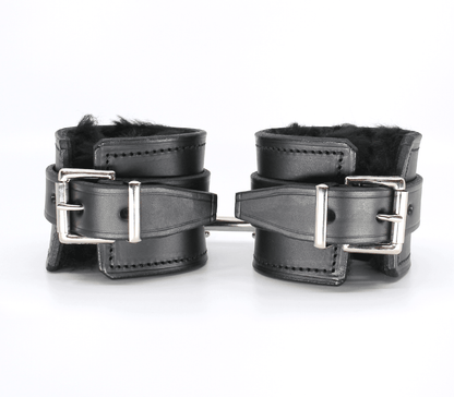 Sheepskin Lined Leather Cuffs - divasdenau