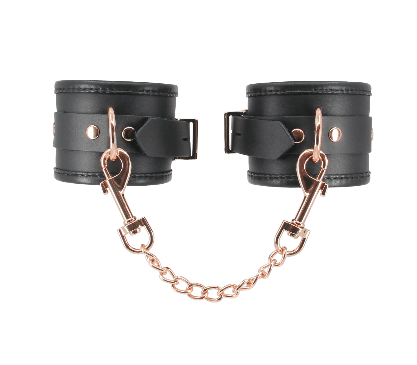Padded Leather Cuffs - Rose Gold Hardware - divasdenau