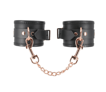 Padded Leather Cuffs - Rose Gold Hardware - divasdenau