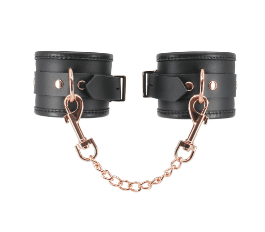 Padded Leather Cuffs - Rose Gold Hardware - divasdenau