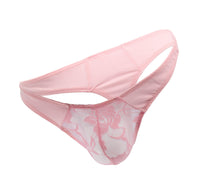 Load image into Gallery viewer, Love in Leather - Lace Pouch G-String Baby Pink
