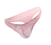 Load image into Gallery viewer, Love in Leather - Lace Pouch G-String Baby Pink
