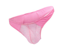 Load image into Gallery viewer, Love in Leather - Lace Pouch G-String Hot Pink