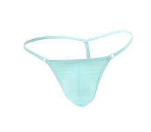 Load image into Gallery viewer, Love in Leather - Lycra G-String Baby Blue