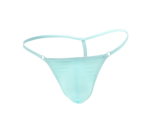 Love in Leather - Lycra G-String Baby Blue