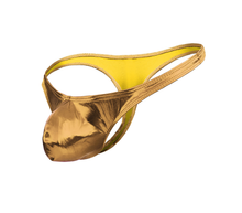 Load image into Gallery viewer, Love In Leather - Men&#39;s Metallic Jock Strap - Gold