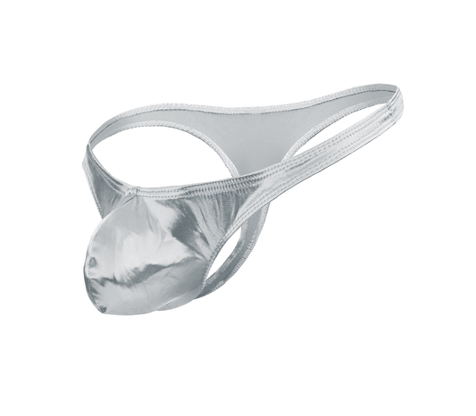Metallic Jock Strap - Silver - divasdenau