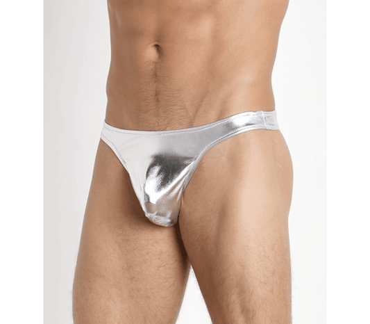 Metallic Jock Strap - Silver - divasdenau