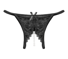 Load image into Gallery viewer, Love in Leather - Crotchless Pearls Panty - Black