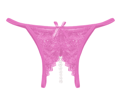 Crotchless Pearls Panty - Baby Pink - divasdenau