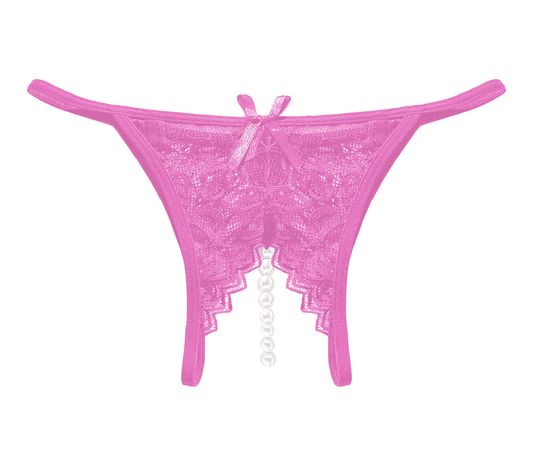 Crotchless Pearls Panty - Baby Pink - divasdenau
