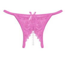 Load image into Gallery viewer, Love in Leather - Crotchless Pearls Panty - Baby Pink