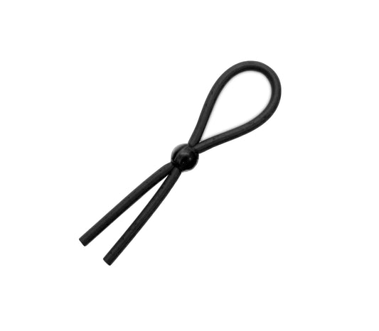 Lasso Styled Adjustable Cock Ring - Black - divasdenau