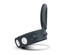 Load image into Gallery viewer, Love in Leather - Silicone Cock Ring with Adjustable Strap - Black