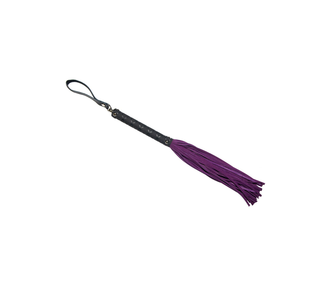Suede Whip with Latex Handle - Purple
