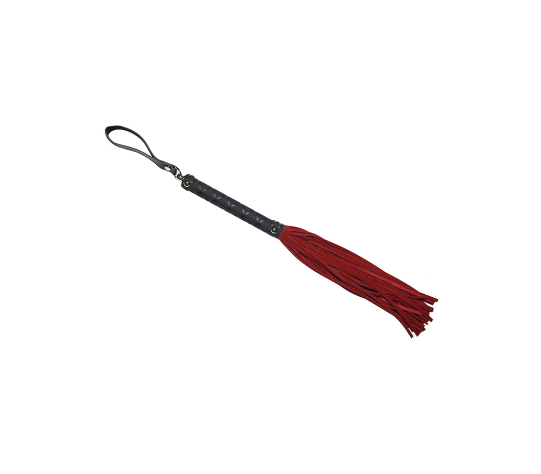 Suede Whip with Latex Handle - Red