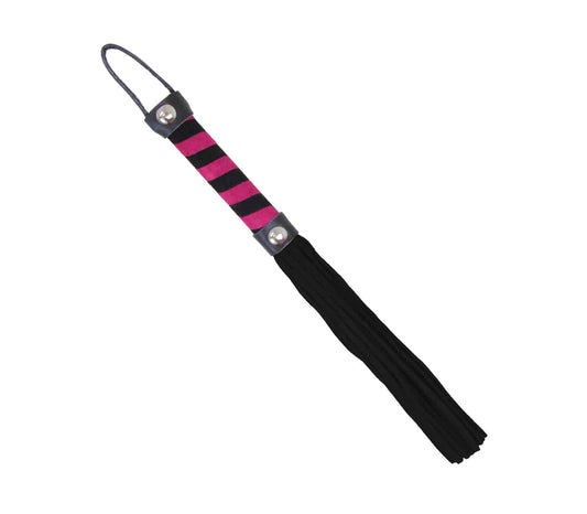 Suede Willy Whip with Striped Handle - Pink - divasdenau