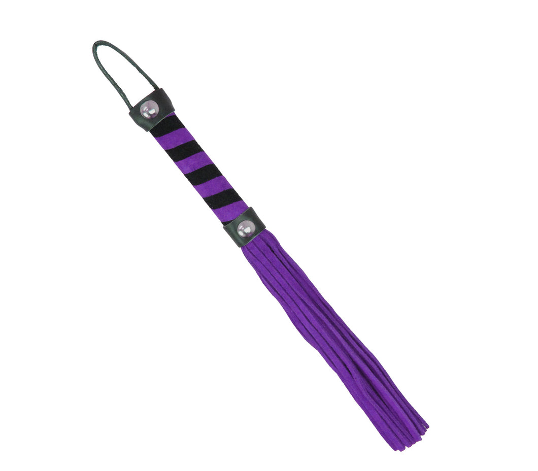 Suede Willy Whip with Striped Handle - Purple