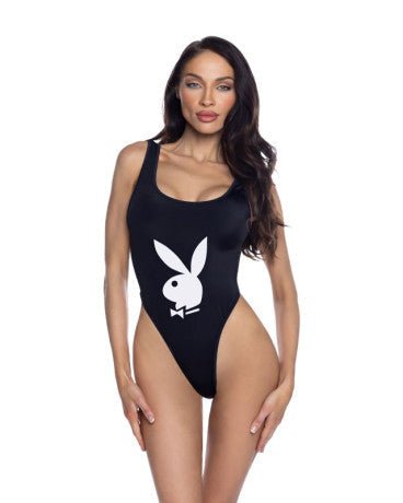 Playboy - One Piece High Leg Swimsuit - Black - divasdenau
