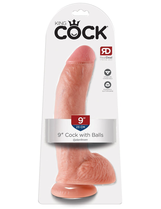 King Cock - 9" Cock with Balls - Flesh - divasdenau