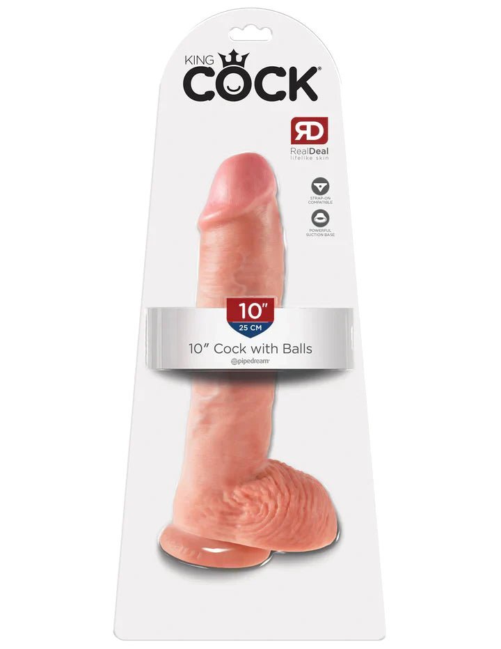 King Cock - 10" Cock with Balls - Flesh - divasdenau