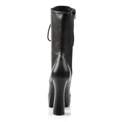 Pleaser - Electra Platform Ankle Boot - Black Faux Leather - divasdenau