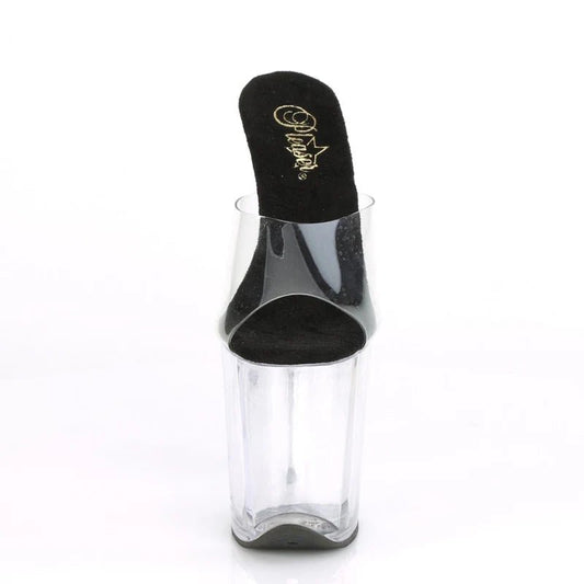 Pleaser - Flamingo Platform Sandal - Black Sole/Clear - divasdenau