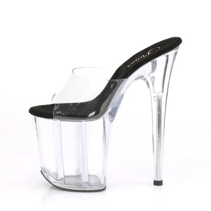 Pleaser - Flamingo Platform Sandal - Black Sole/Clear - divasdenau