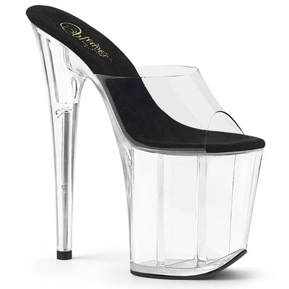 Pleaser - Flamingo Platform Sandal - Black Sole/Clear - divasdenau