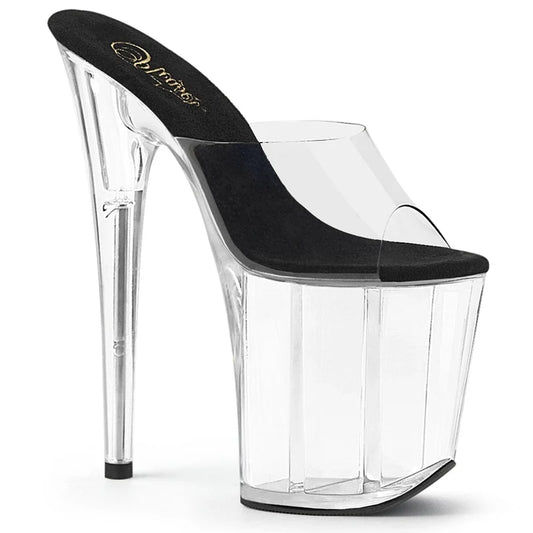Pleaser - Flamingo Platform Sandal - Black Sole/Clear - divasdenau