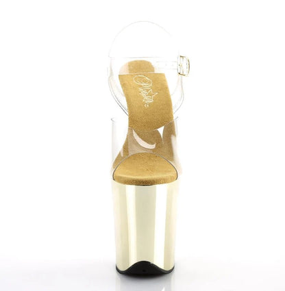 Pleaser - Flamingo Platform Sandal - Gold Chrome - divasdenau