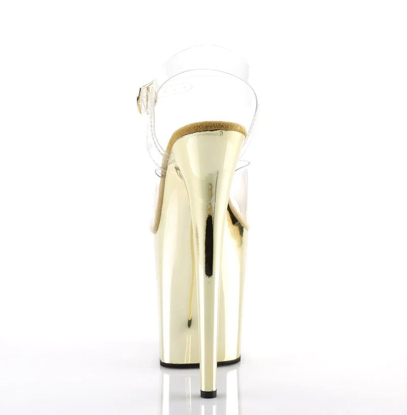 Pleaser - Flamingo Platform Sandal - Gold Chrome - divasdenau