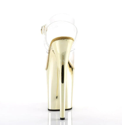 Pleaser - Flamingo Platform Sandal - Gold Chrome - divasdenau