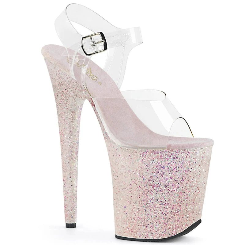 Pleaser - Flamingo Platform Sandal - Opal Glitter - divasdenau