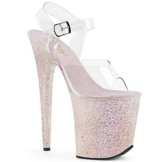 Pleaser - Flamingo Platform Sandal - Opal Glitter - divasdenau