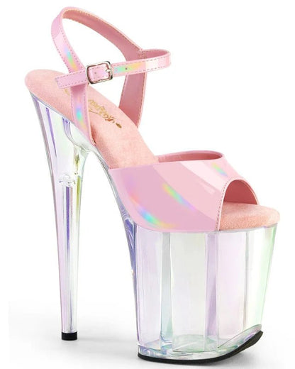 Pleaser - Flamingo Platform Sandal - Holographic Clear - divasdenau