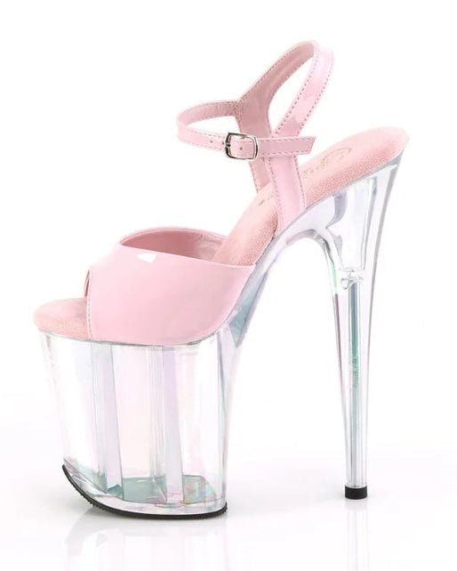 Pleaser - Flamingo Platform Sandal - Holographic Clear - divasdenau