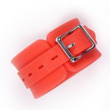Load image into Gallery viewer, Silicone Restraint Cuffs with Chain Red/Pink/Black
