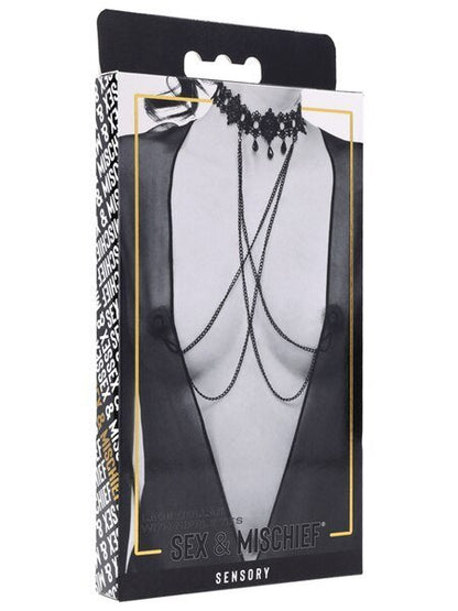 Sex And Mischief - Lace - Collar with Nipple Ties - divasdenau